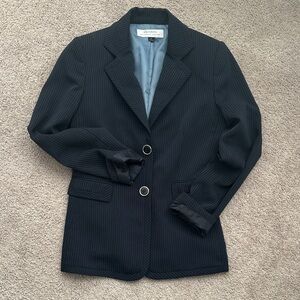 Tahari Navy Pinstripe Blazer